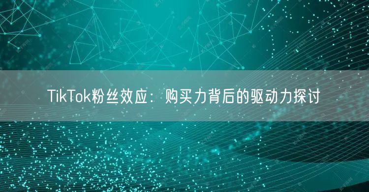 TikTok粉丝效应：购买力背后的驱动力探讨