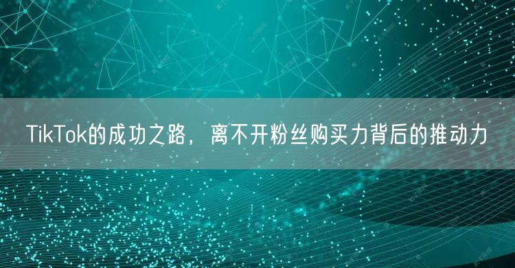 TikTok的成功之路，离不开粉丝购买力背后的推动力
