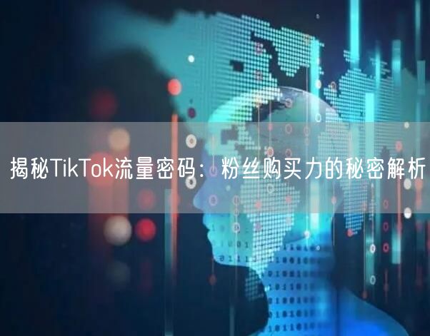 揭秘TikTok流量密码：粉丝购买力的秘密解析