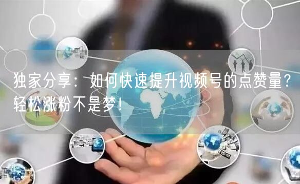 独家分享：如何快速提升视频号的点赞量？轻松涨粉不是梦！