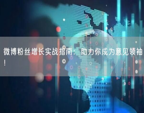 微博粉丝增长实战指南：助力你成为意见领袖！