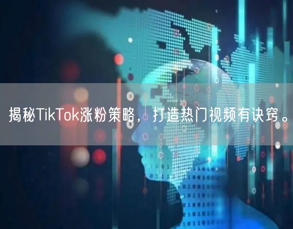 揭秘TikTok涨粉策略，打造热门视频有诀窍。