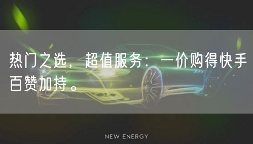 热门之选，超值服务：一价购得快手百赞加持。