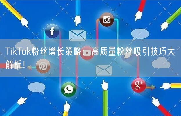TikTok粉丝增长策略：高质量粉丝吸引技巧大解析！