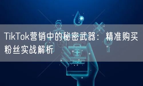 TikTok营销中的秘密武器：精准购买粉丝实战解析