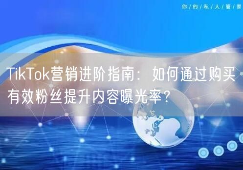 TikTok营销进阶指南：如何通过购买有效粉丝提升内容曝光率？