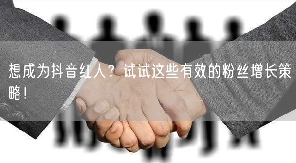 想成为抖音红人？试试这些有效的粉丝增长策略！