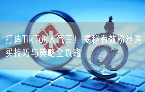 打造TikTok人气王！揭秘有效粉丝购买技巧与策略全攻略