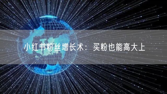 小红书粉丝增长术：买粉也能高大上