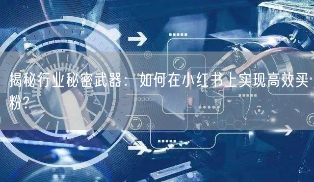揭秘行业秘密武器：如何在小红书上实现高效买粉?