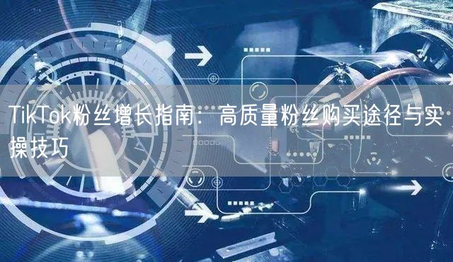 TikTok粉丝增长指南：高质量粉丝购买途径与实操技巧