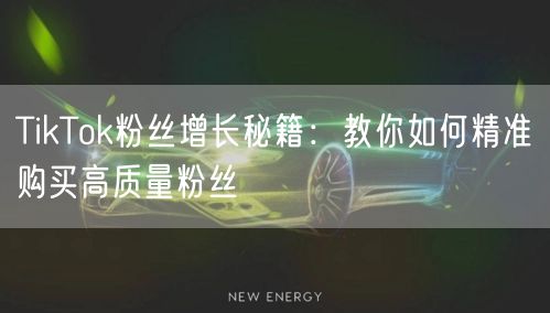 TikTok粉丝增长秘籍：教你如何精准购买高质量粉丝