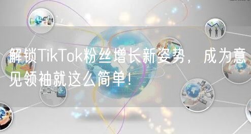 解锁TikTok粉丝增长新姿势，成为意见领袖就这么简单！