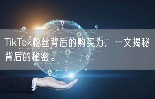 TikTok粉丝背后的购买力，一文揭秘背后的秘密。