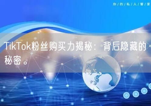 TikTok粉丝购买力揭秘：背后隐藏的秘密。