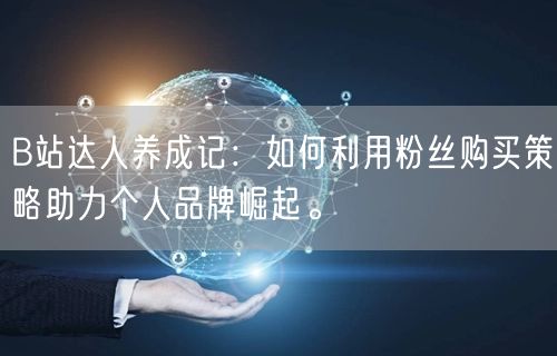 B站达人养成记：如何利用粉丝购买策略助力个人品牌崛起。