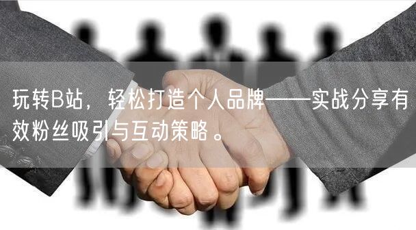 玩转B站，轻松打造个人品牌——实战分享有效粉丝吸引与互动策略。