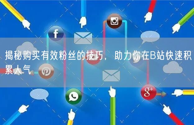 揭秘购买有效粉丝的技巧，助力你在B站快速积累人气