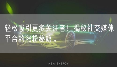 轻松吸引更多关注者！揭秘社交媒体平台的涨粉秘籍。
