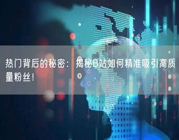 热门背后的秘密：揭秘B站如何精准吸引高质量粉丝！