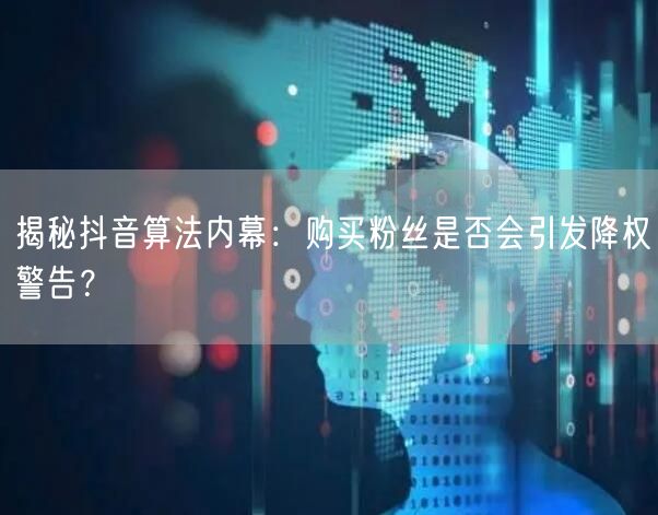揭秘抖音算法内幕：购买粉丝是否会引发降权警告？