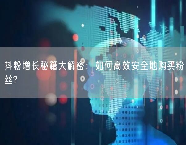 抖粉增长秘籍大解密：如何高效安全地购买粉丝?