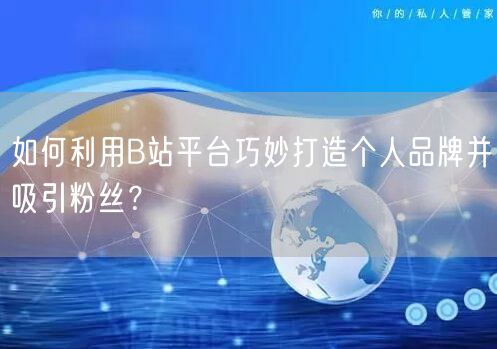 如何利用B站平台巧妙打造个人品牌并吸引粉丝？