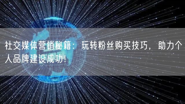 社交媒体营销秘籍：玩转粉丝购买技巧，助力个人品牌建设成功！