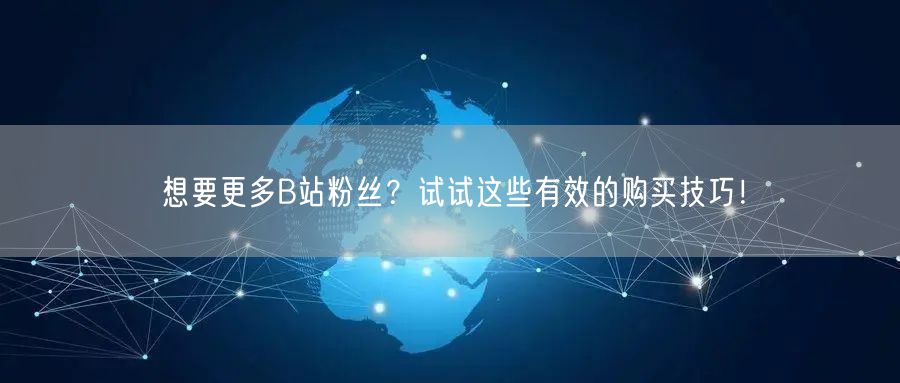 想要更多B站粉丝？试试这些有效的购买技巧！