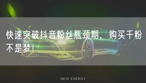 快速突破抖音粉丝瓶颈期，购买千粉不是梦！