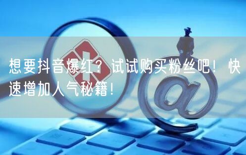 想要抖音爆红？试试购买粉丝吧！快速增加人气秘籍！