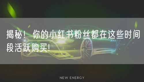 揭秘！你的小红书粉丝都在这些时间段活跃购买!
