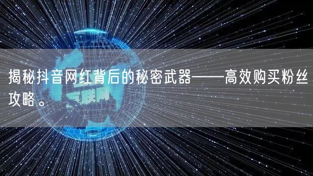 揭秘抖音网红背后的秘密武器——高效购买粉丝攻略。