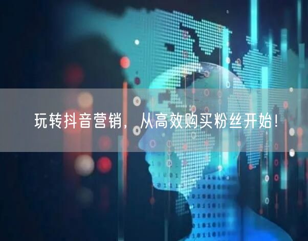 玩转抖音营销，从高效购买粉丝开始！