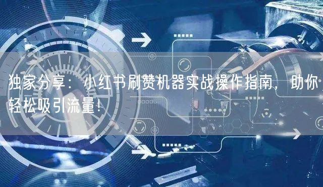 独家分享：小红书刷赞机器实战操作指南，助你轻松吸引流量！