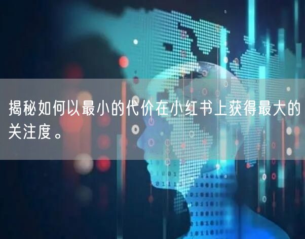 揭秘如何以最小的代价在小红书上获得最大的关注度。