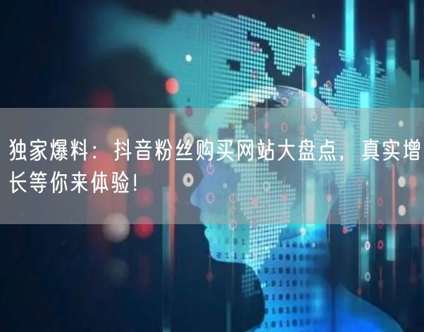 独家爆料：抖音粉丝购买网站大盘点，真实增长等你来体验！
