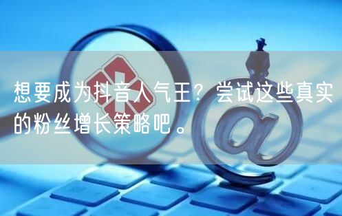 想要成为抖音人气王？尝试这些真实的粉丝增长策略吧。