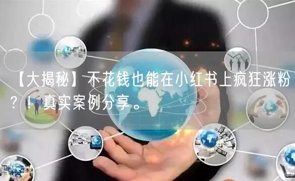 【大揭秘】不花钱也能在小红书上疯狂涨粉？！真实案例分享。