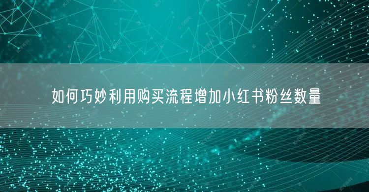 如何巧妙利用购买流程增加小红书粉丝数量
