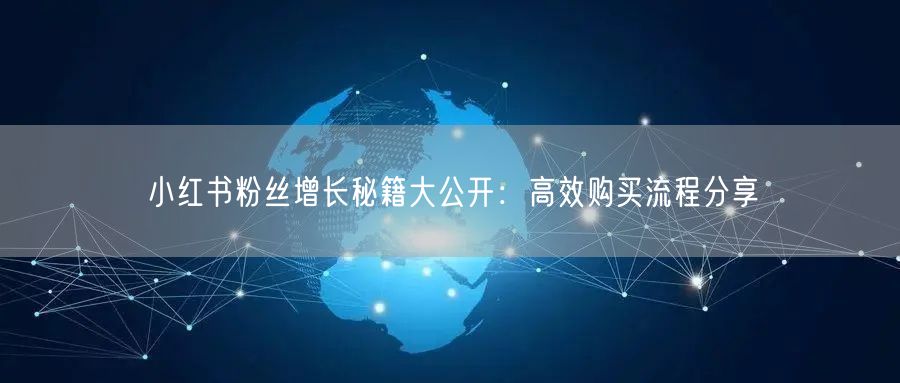 小红书粉丝增长秘籍大公开：高效购买流程分享