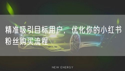 精准吸引目标用户，优化你的小红书粉丝购买流程