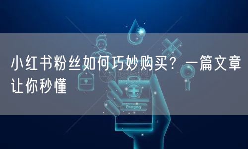 小红书粉丝如何巧妙购买？一篇文章让你秒懂
