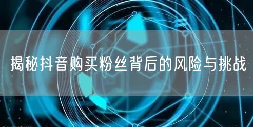 揭秘抖音购买粉丝背后的风险与挑战