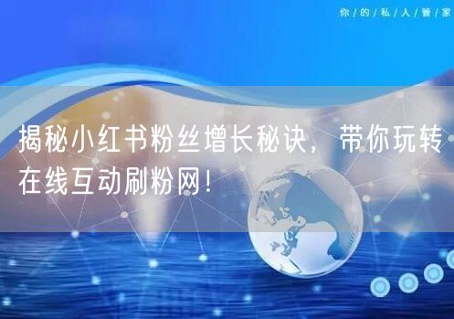 揭秘小红书粉丝增长秘诀，带你玩转在线互动刷粉网！