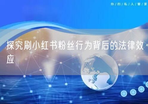 探究刷小红书粉丝行为背后的法律效应