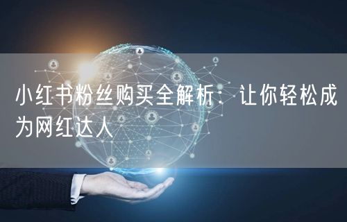 小红书粉丝购买全解析：让你轻松成为网红达人