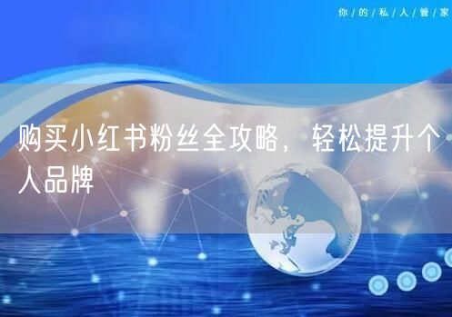 购买小红书粉丝全攻略，轻松提升个人品牌