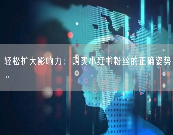 轻松扩大影响力：购买小红书粉丝的正确姿势。