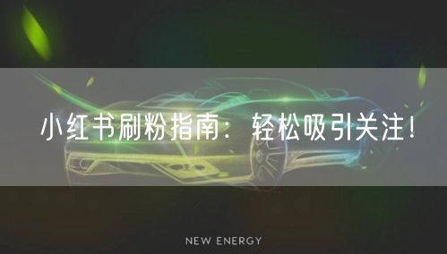 小红书刷粉指南：轻松吸引关注！
